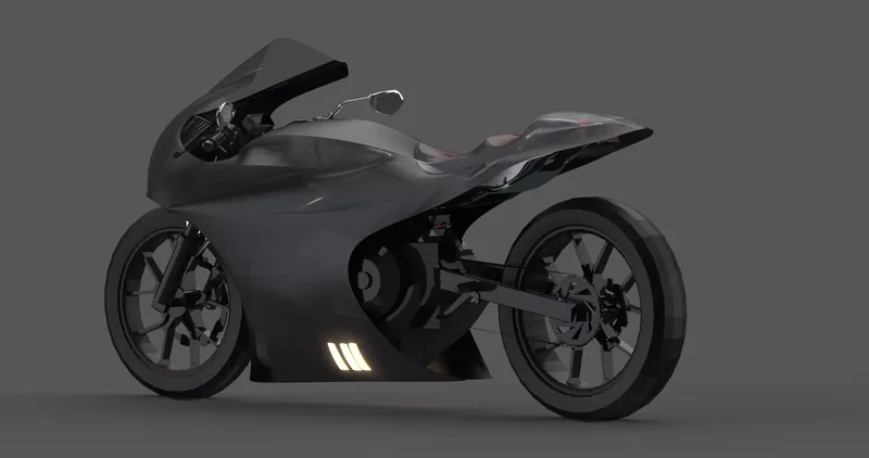 Terminal 1 electric motorcycle — Keyshot render